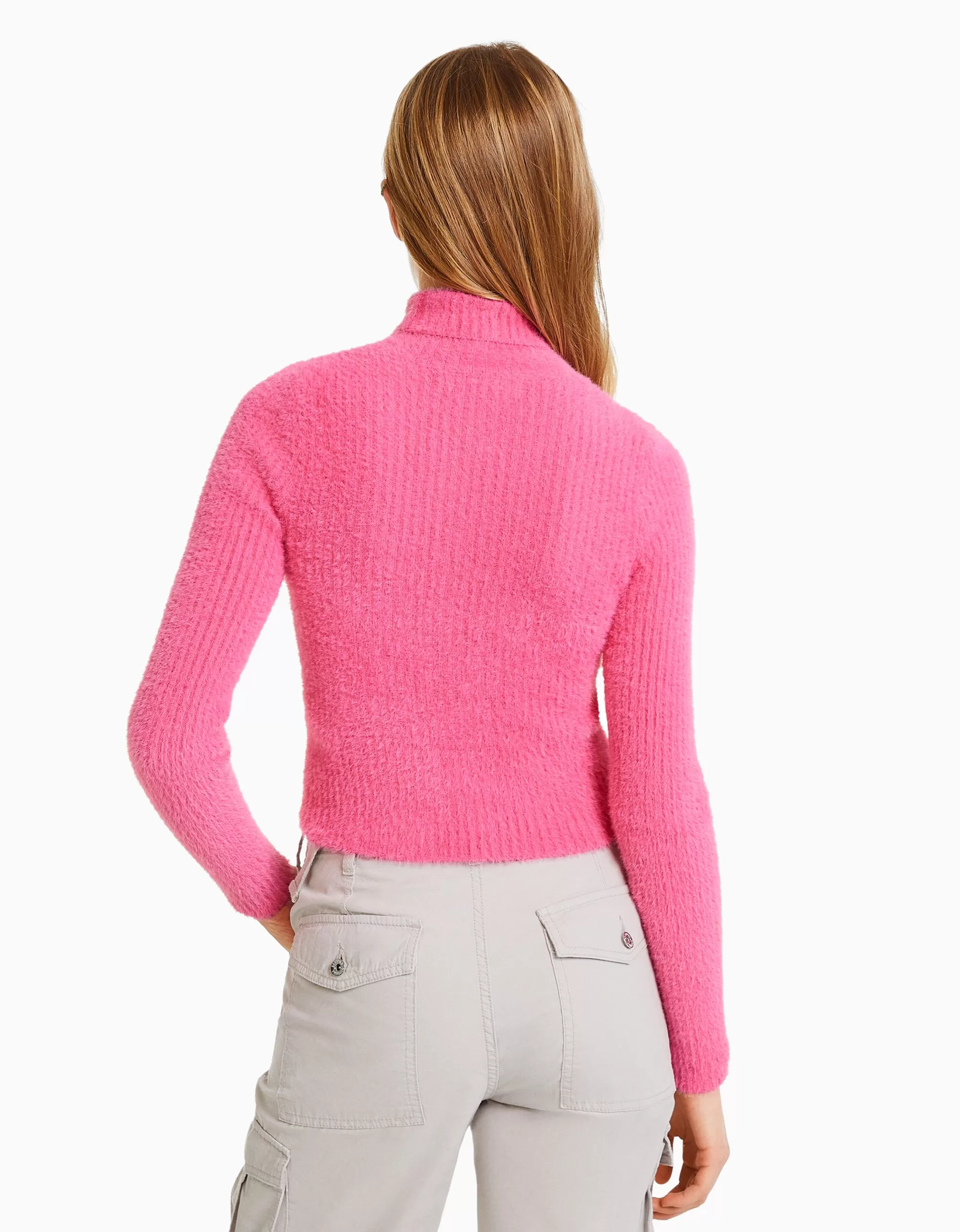 MUJER BERSHKA Jersey pelo cuello vuelto