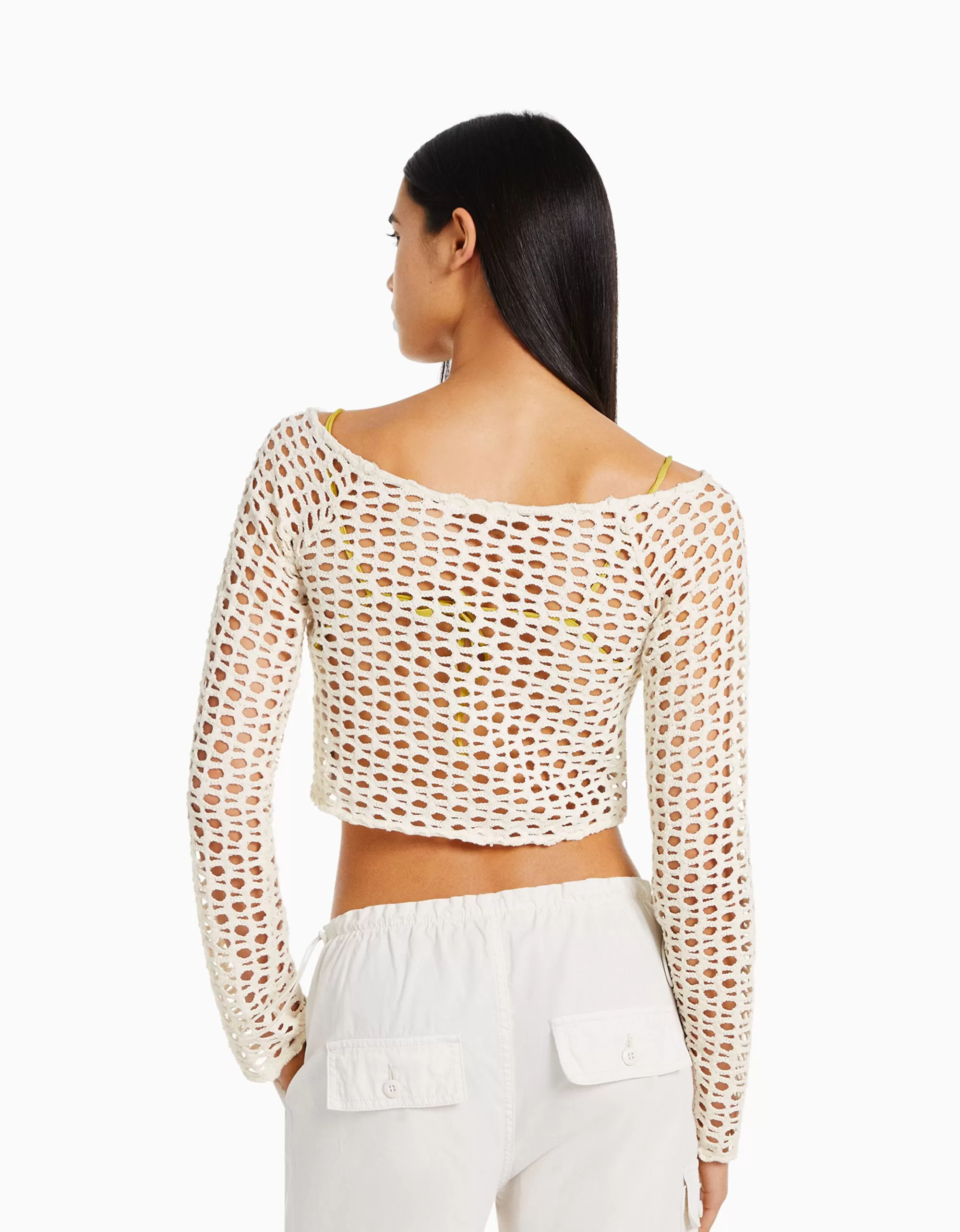 MUJER BERSHKA Jersey red rústico