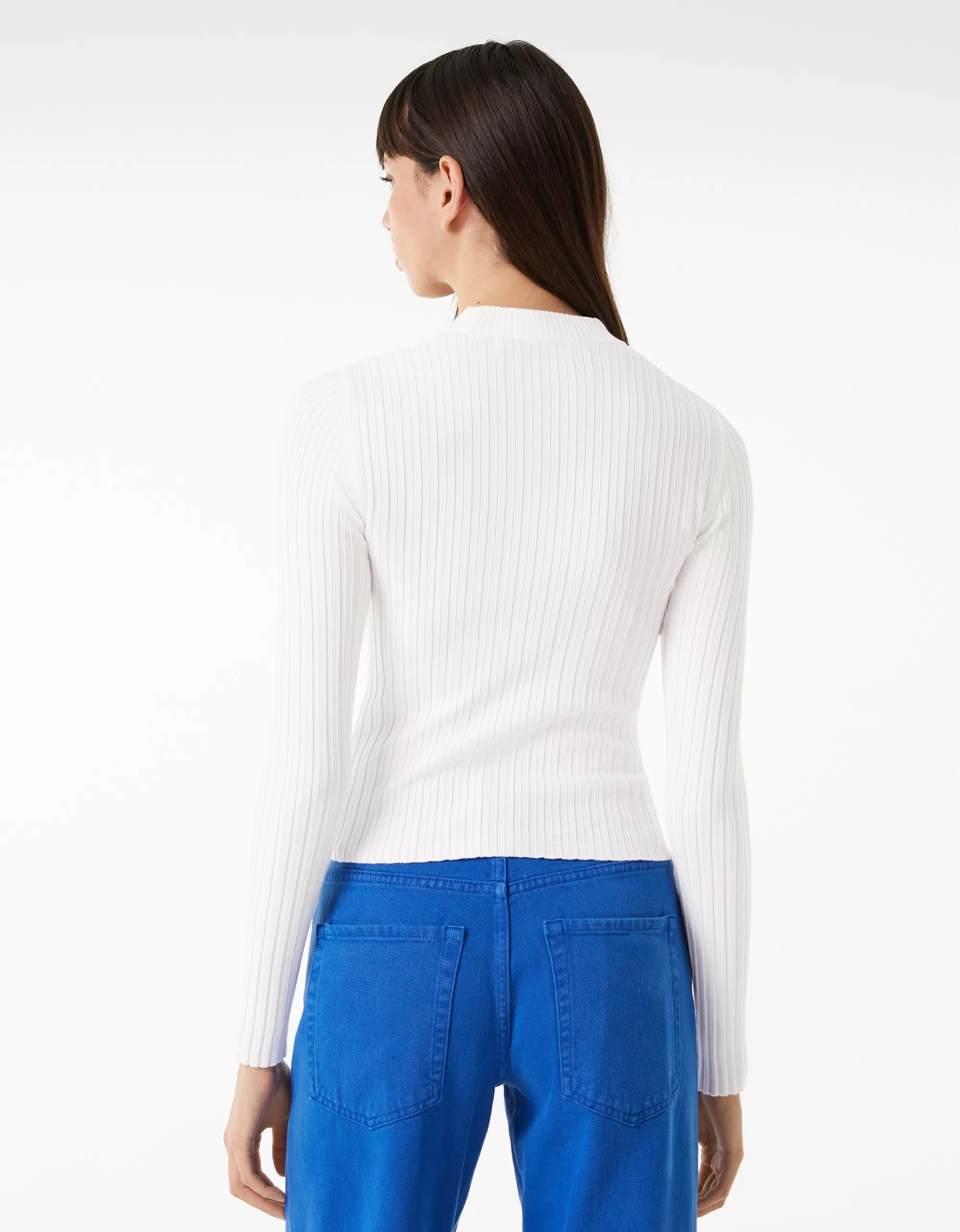 MUJER BERSHKA Jersey rib cuello alto