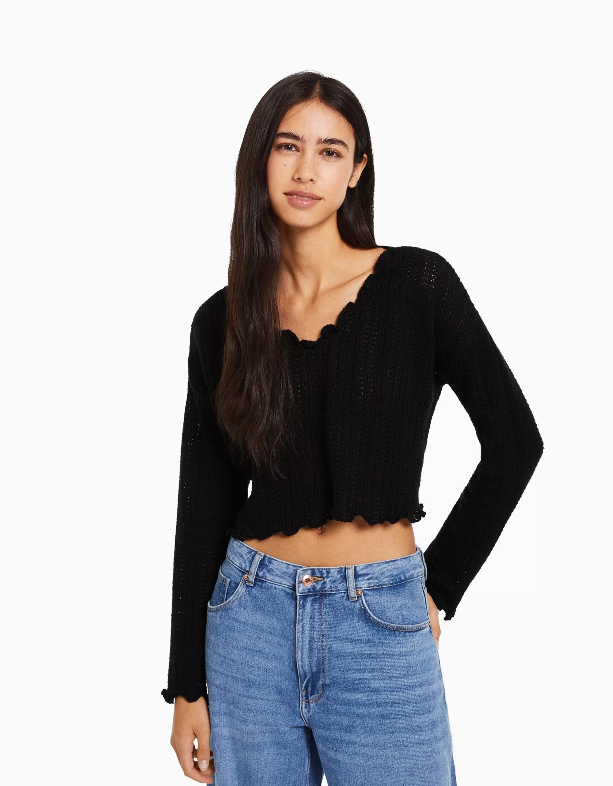 MUJER BERSHKA Jersey rústico