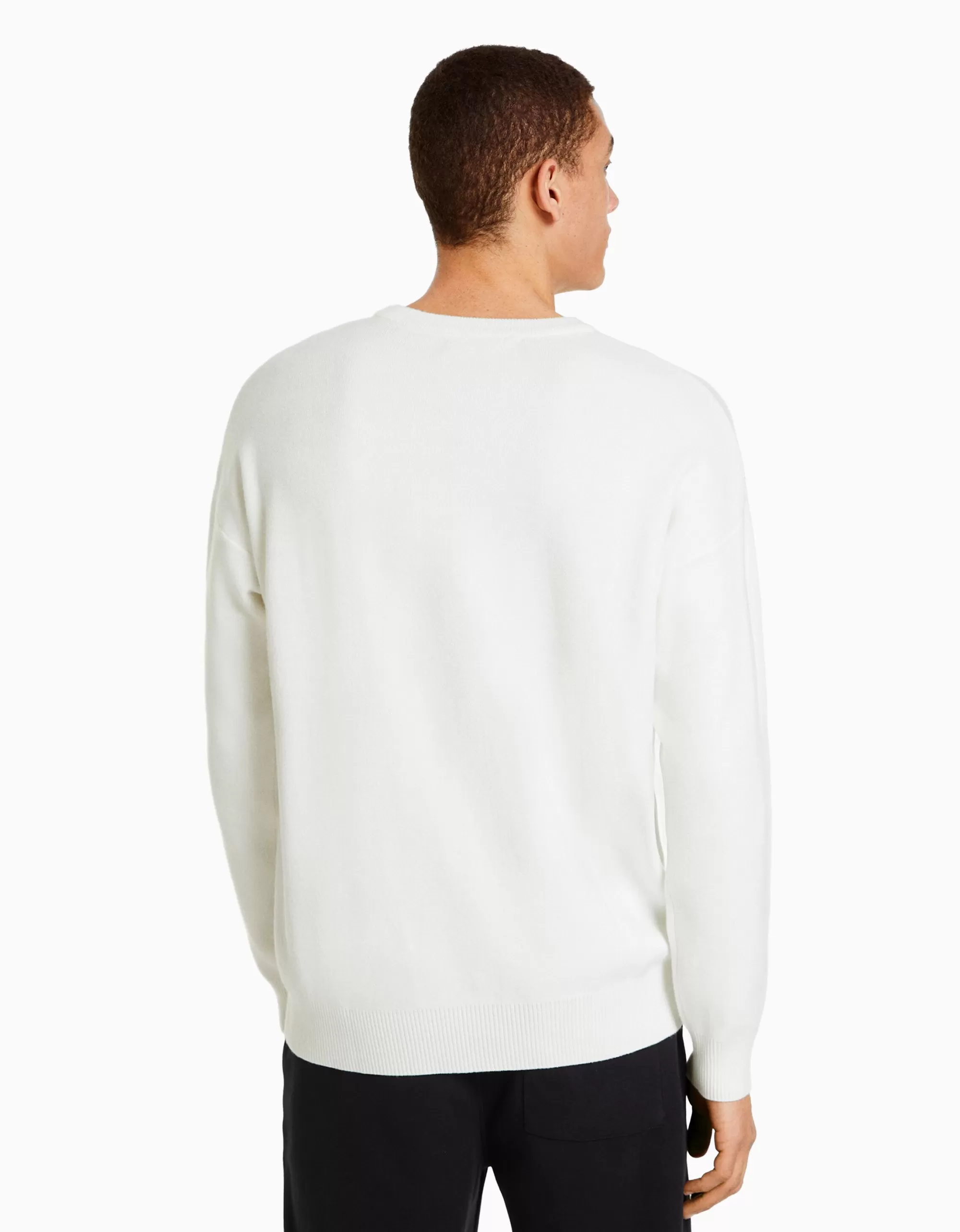 HOMBRE BERSHKA Jersey varsity bordado