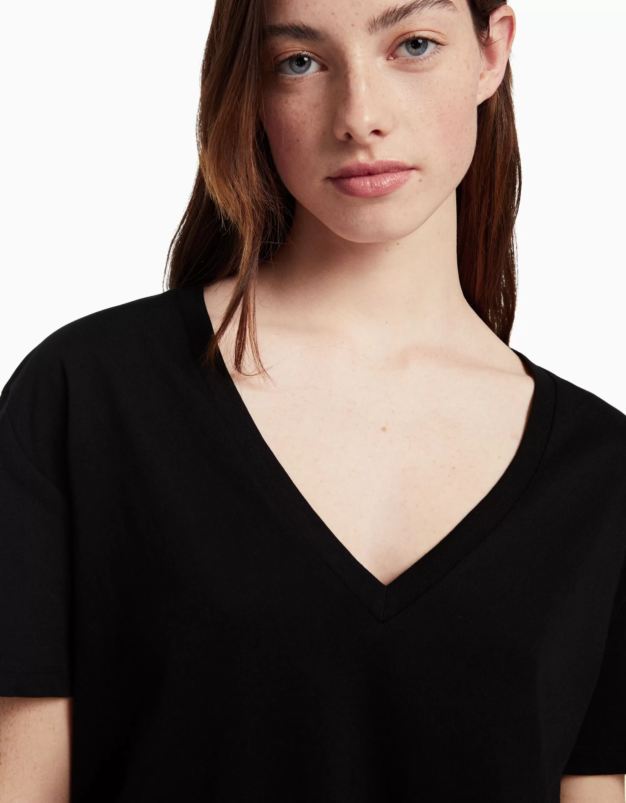 MUJER BERSHKA Pack 2 camisetas manga corta cuello pico regular fit