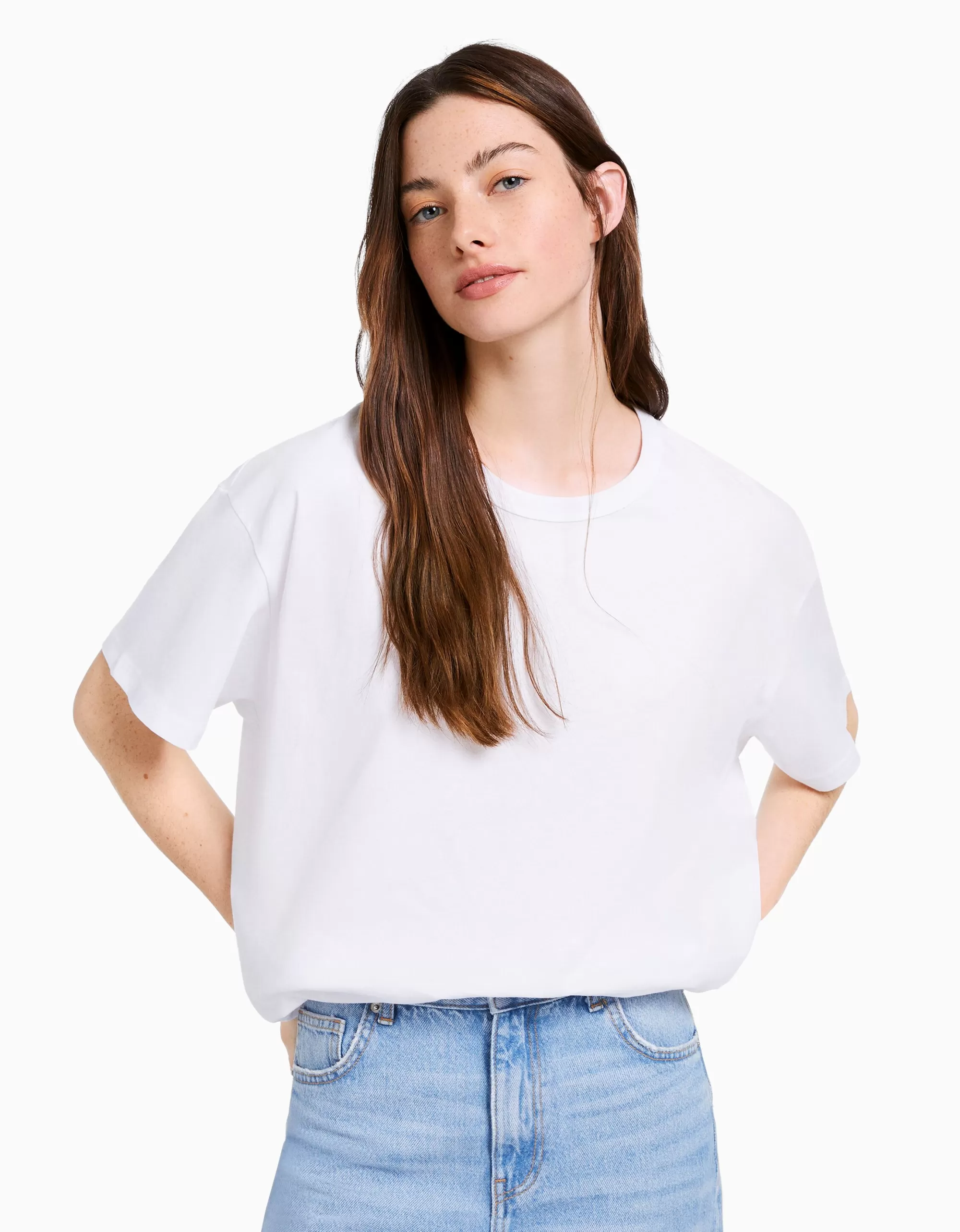 MUJER BERSHKA Pack 2 camisetas manga corta oversize