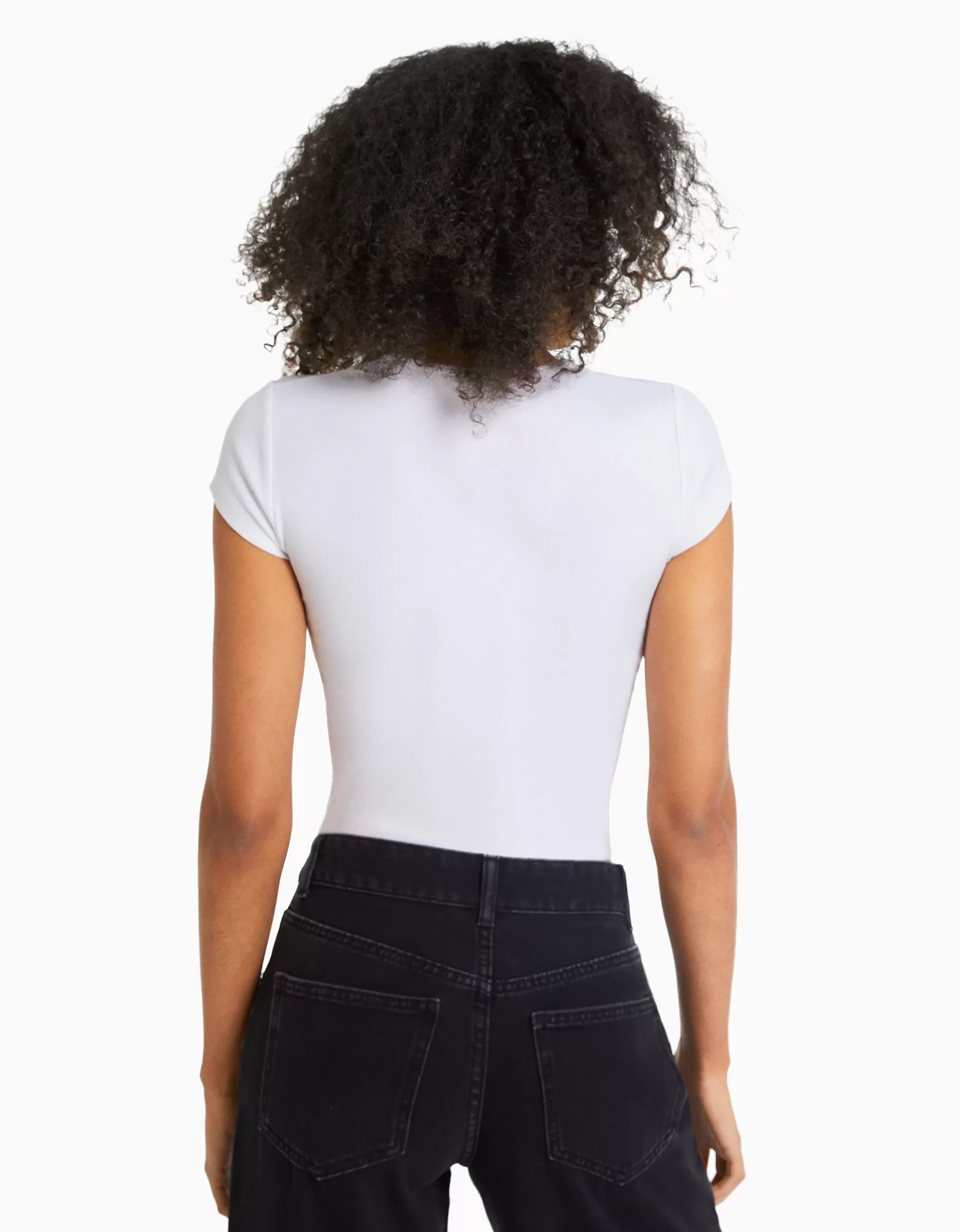 MUJER BERSHKA Pack 2 camisetas manga corta rib