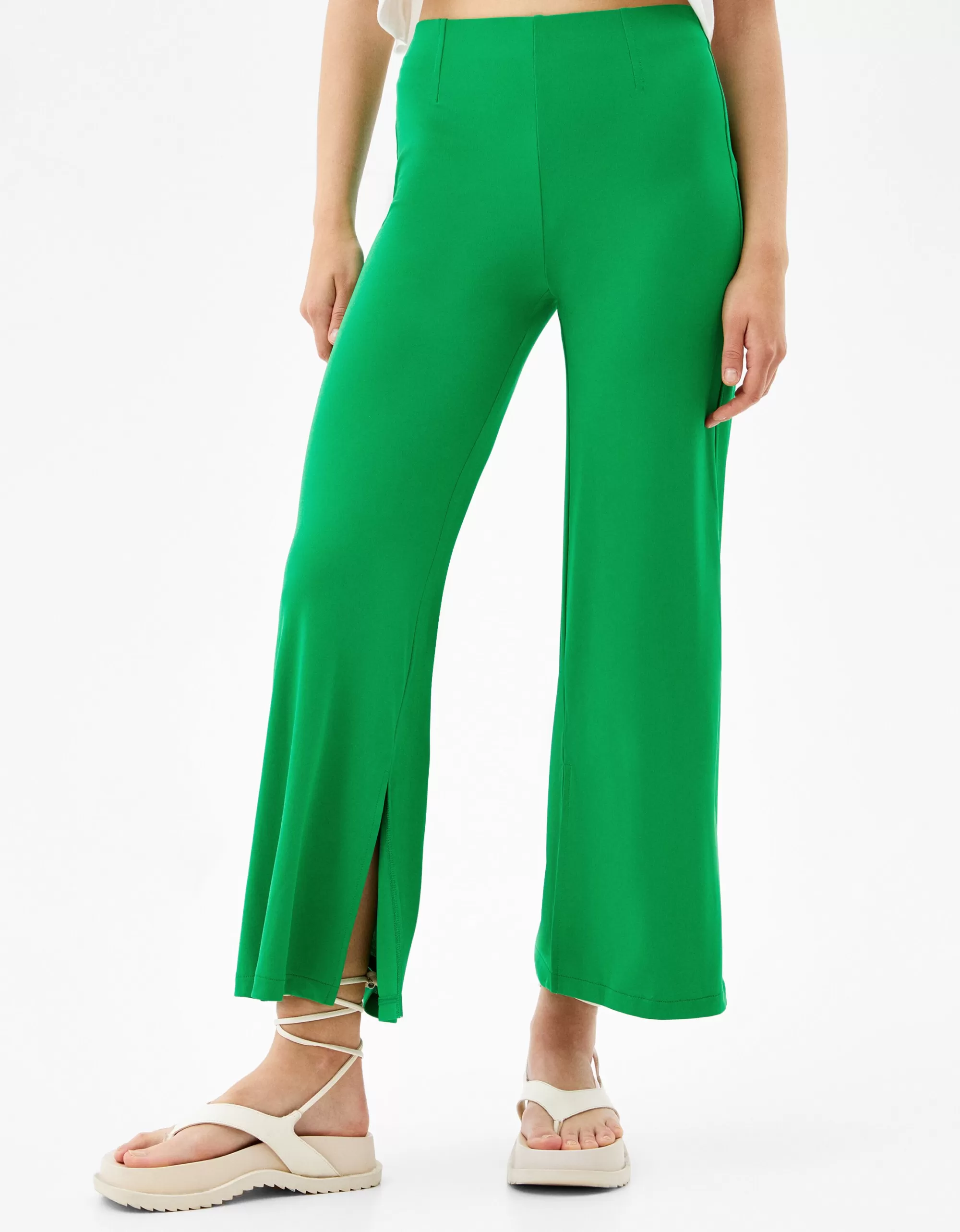 MUJER BERSHKA Pantalón culotte fluido