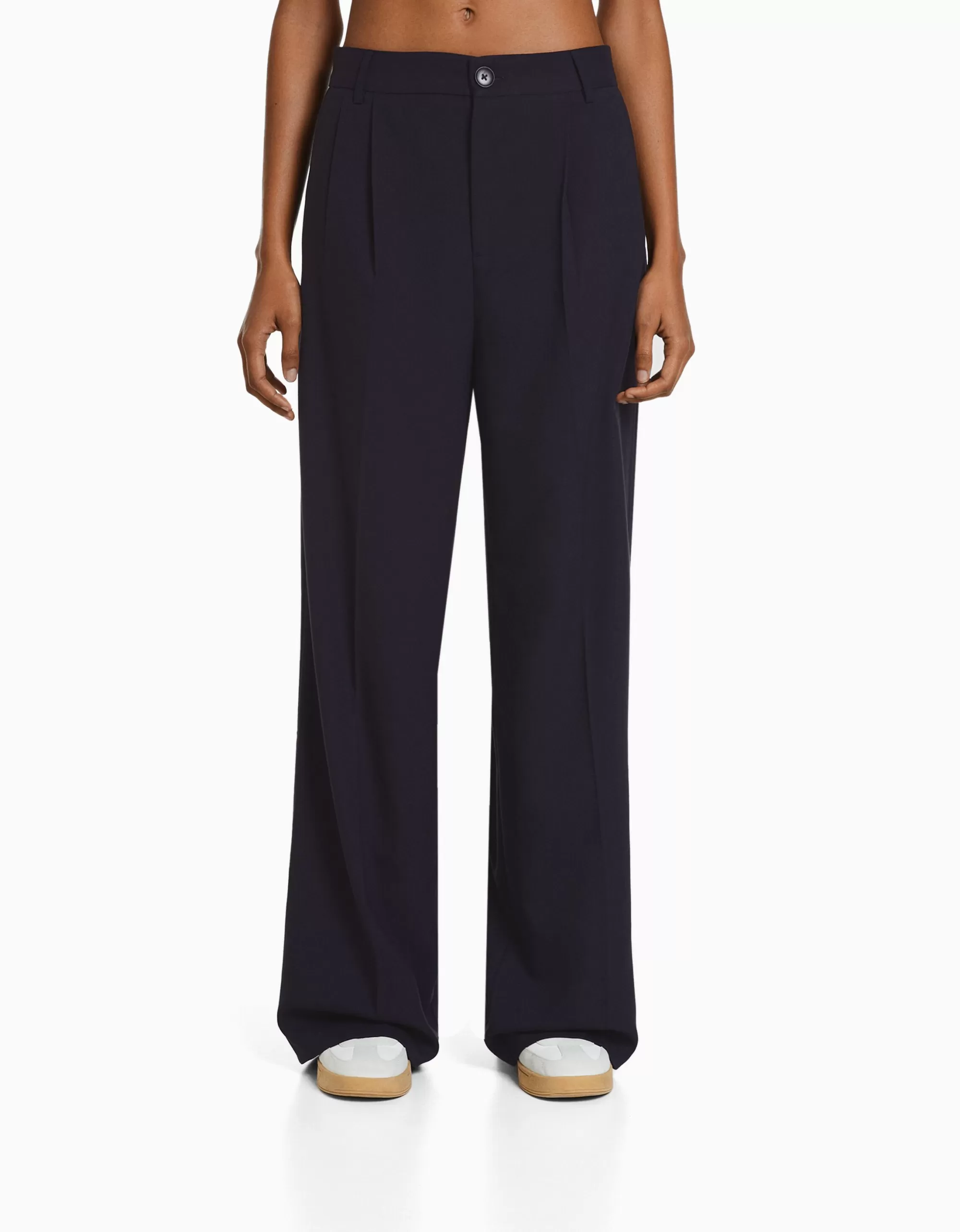 MUJER BERSHKA Pantalón dad fit tailoring