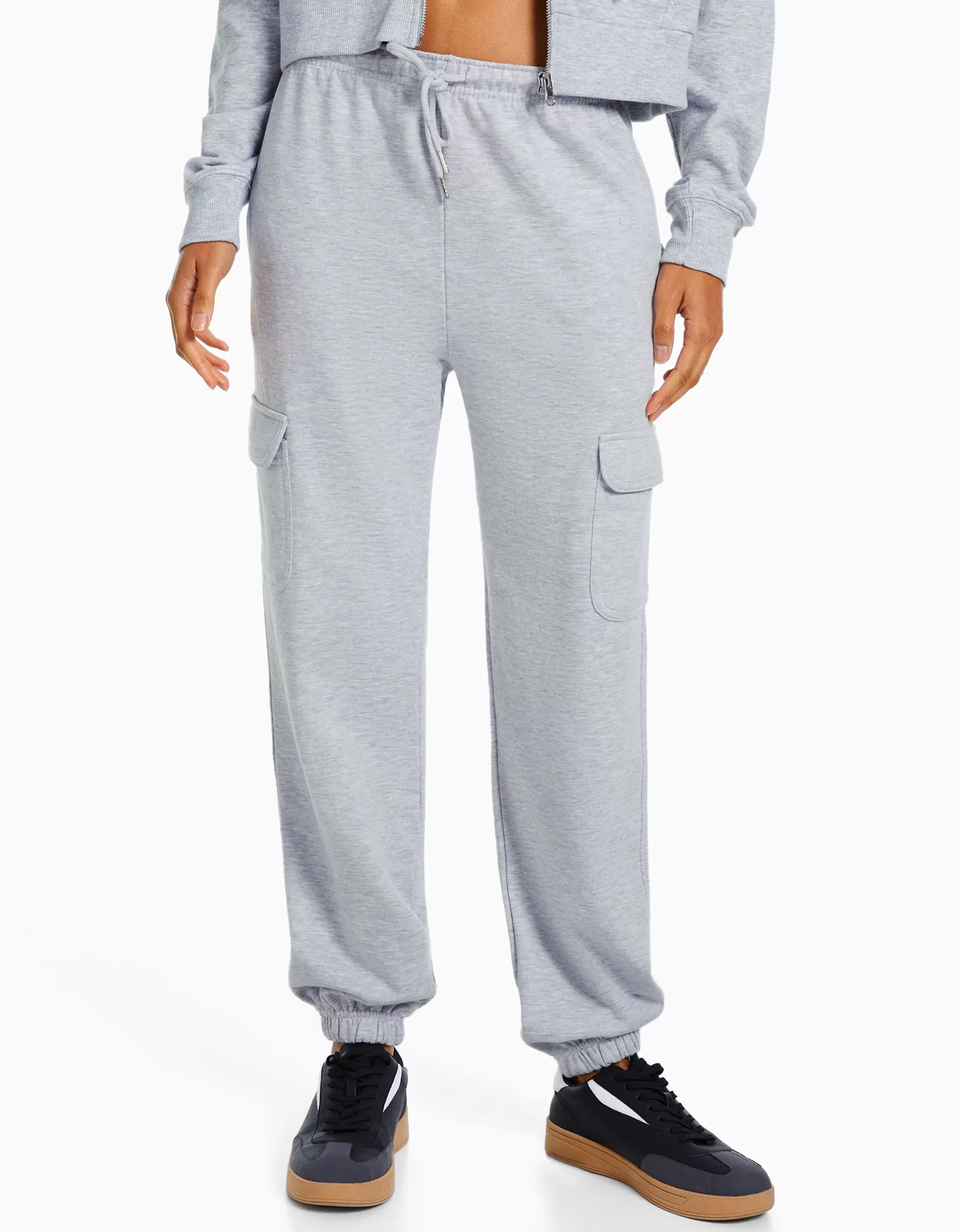 MUJER BERSHKA Pantalón felpa bolsillos