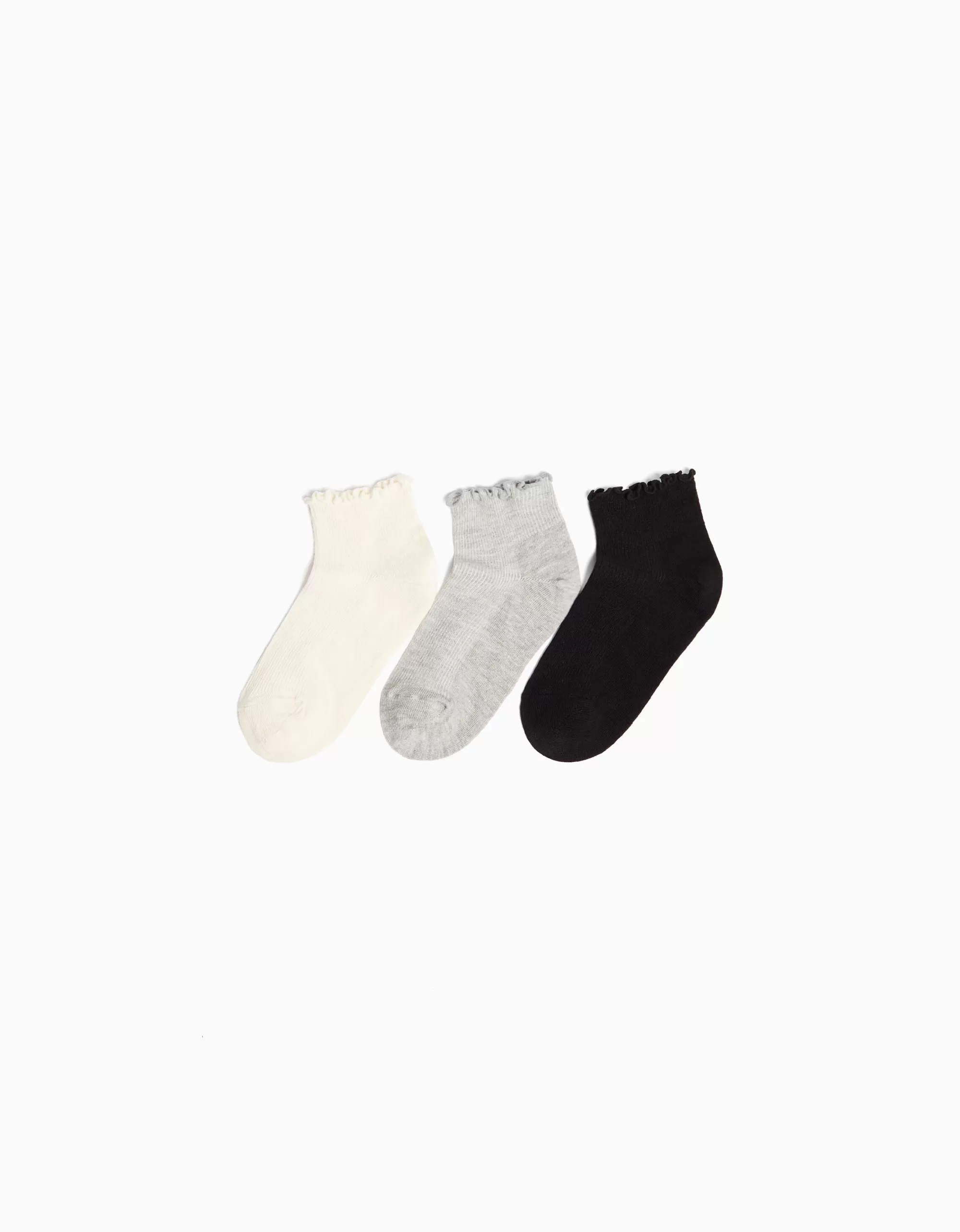 MUJER BERSHKA Set 3 calcetines tobilleros