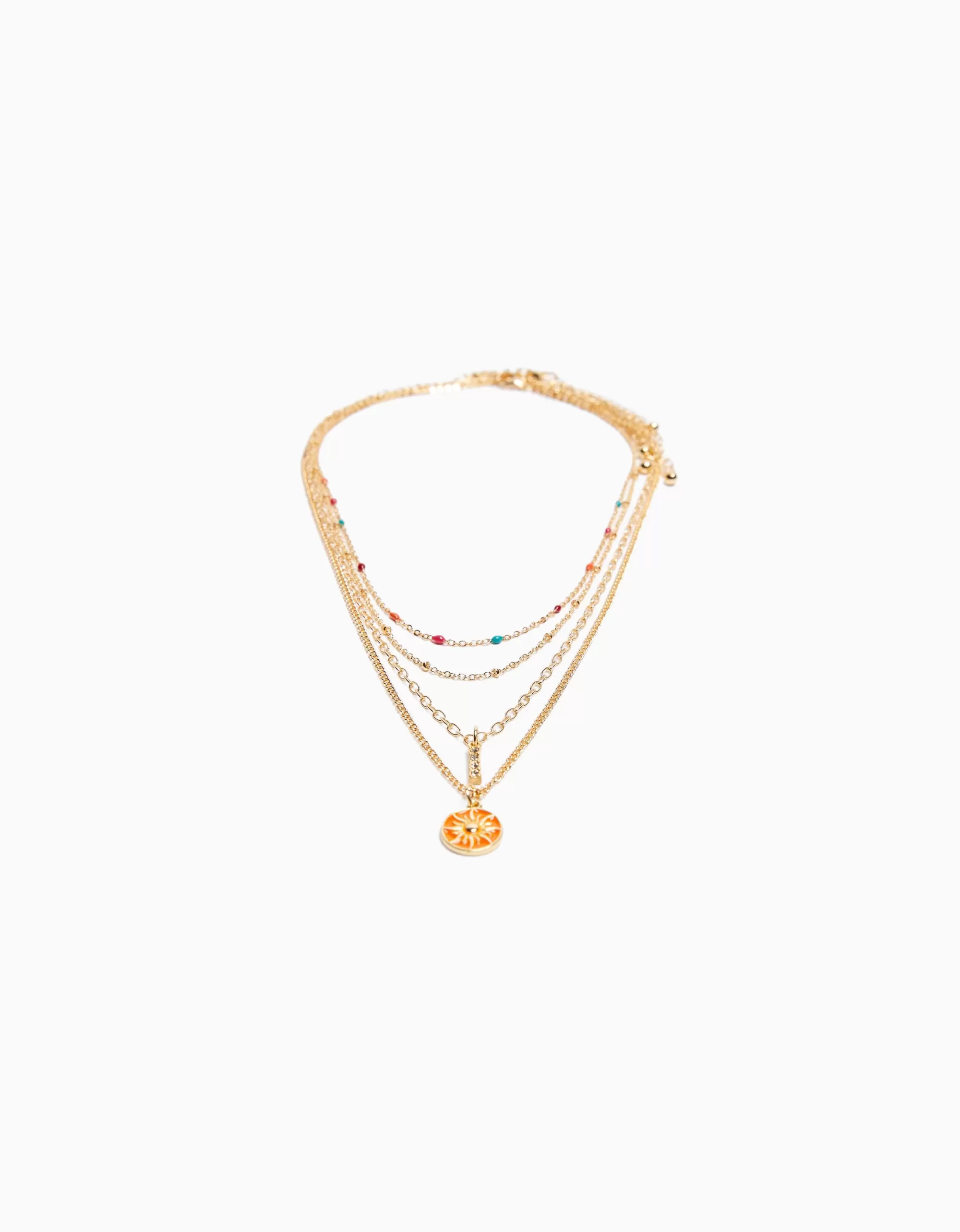 MUJER BERSHKA Set 4 collares beads charm