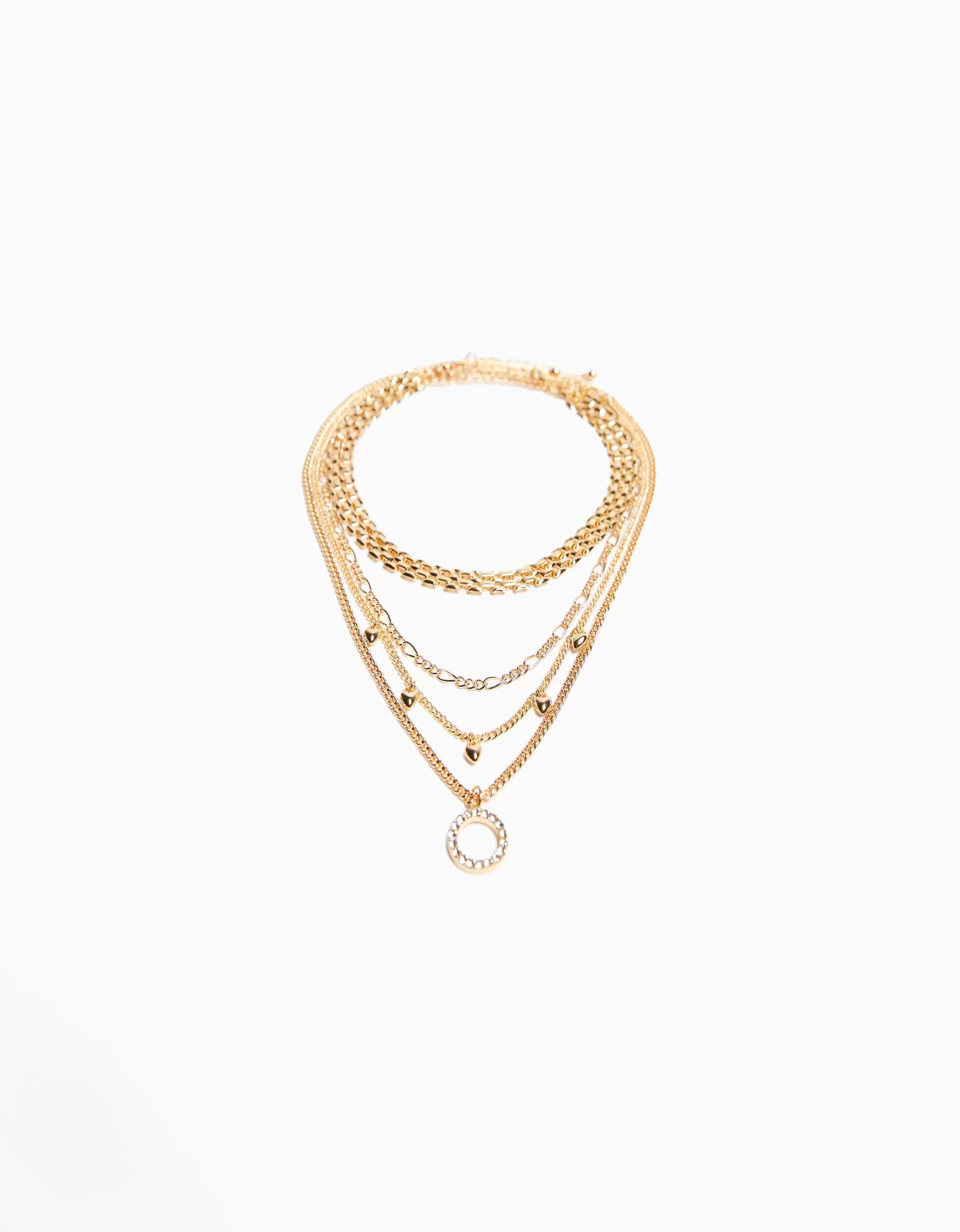 MUJER BERSHKA Set 4 collares cadena choker