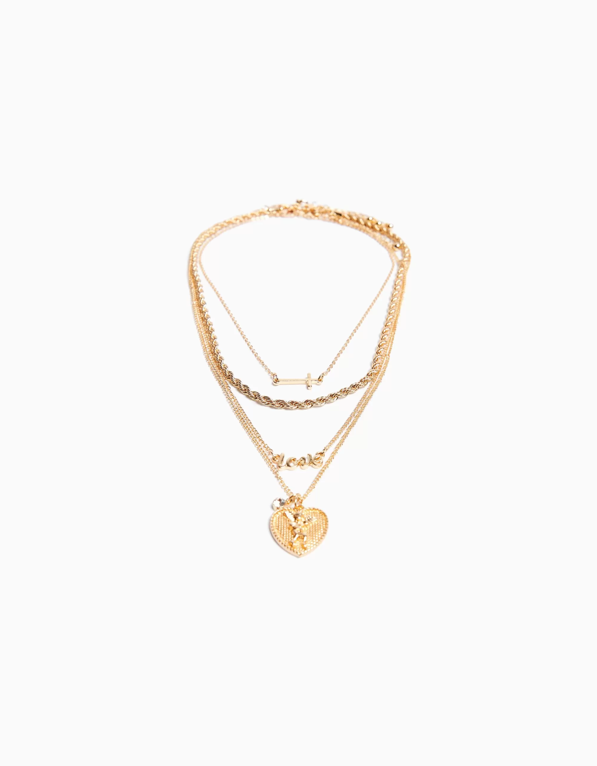 MUJER BERSHKA Set 4 collares love