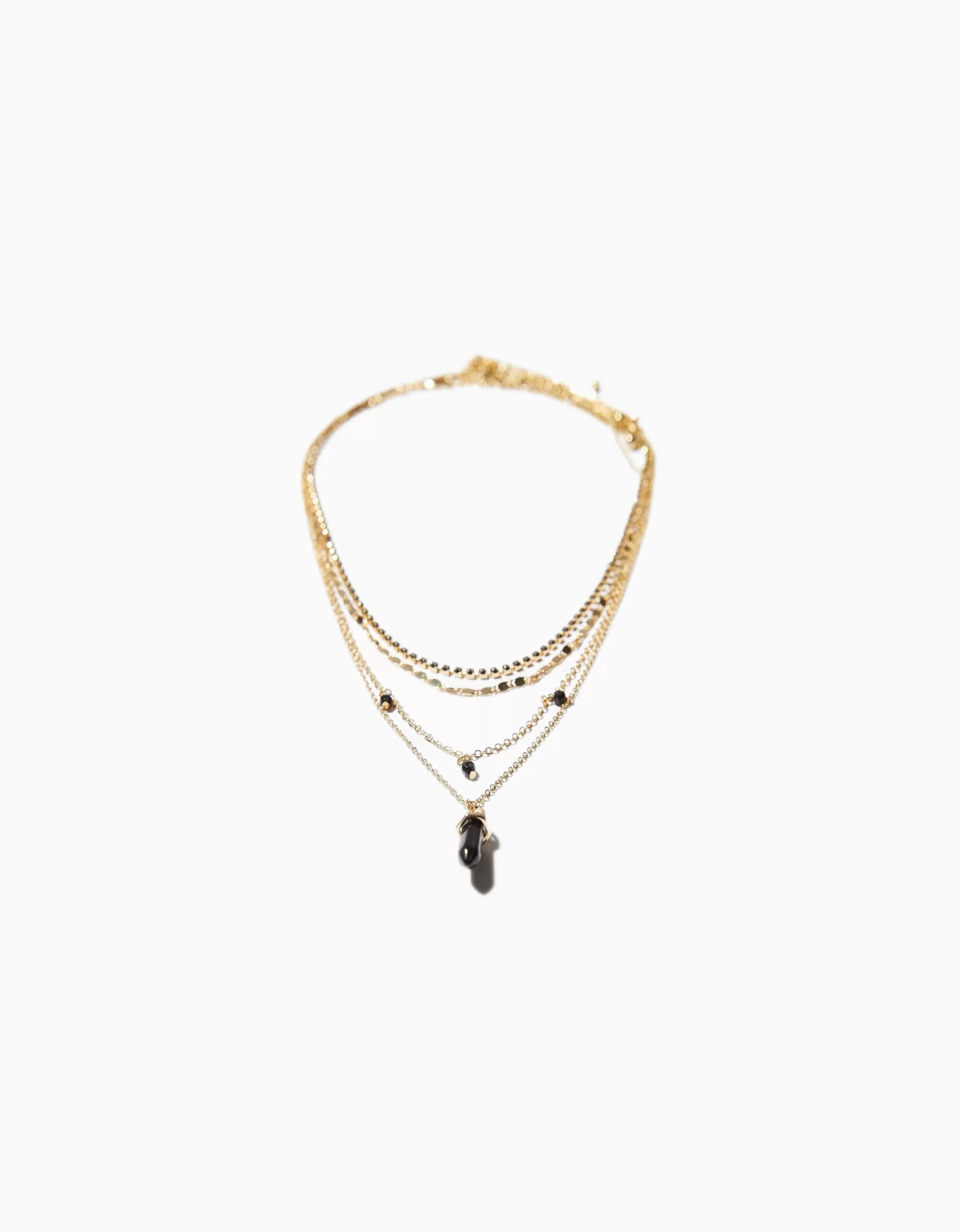 MUJER BERSHKA Set 4 collares pedrería
