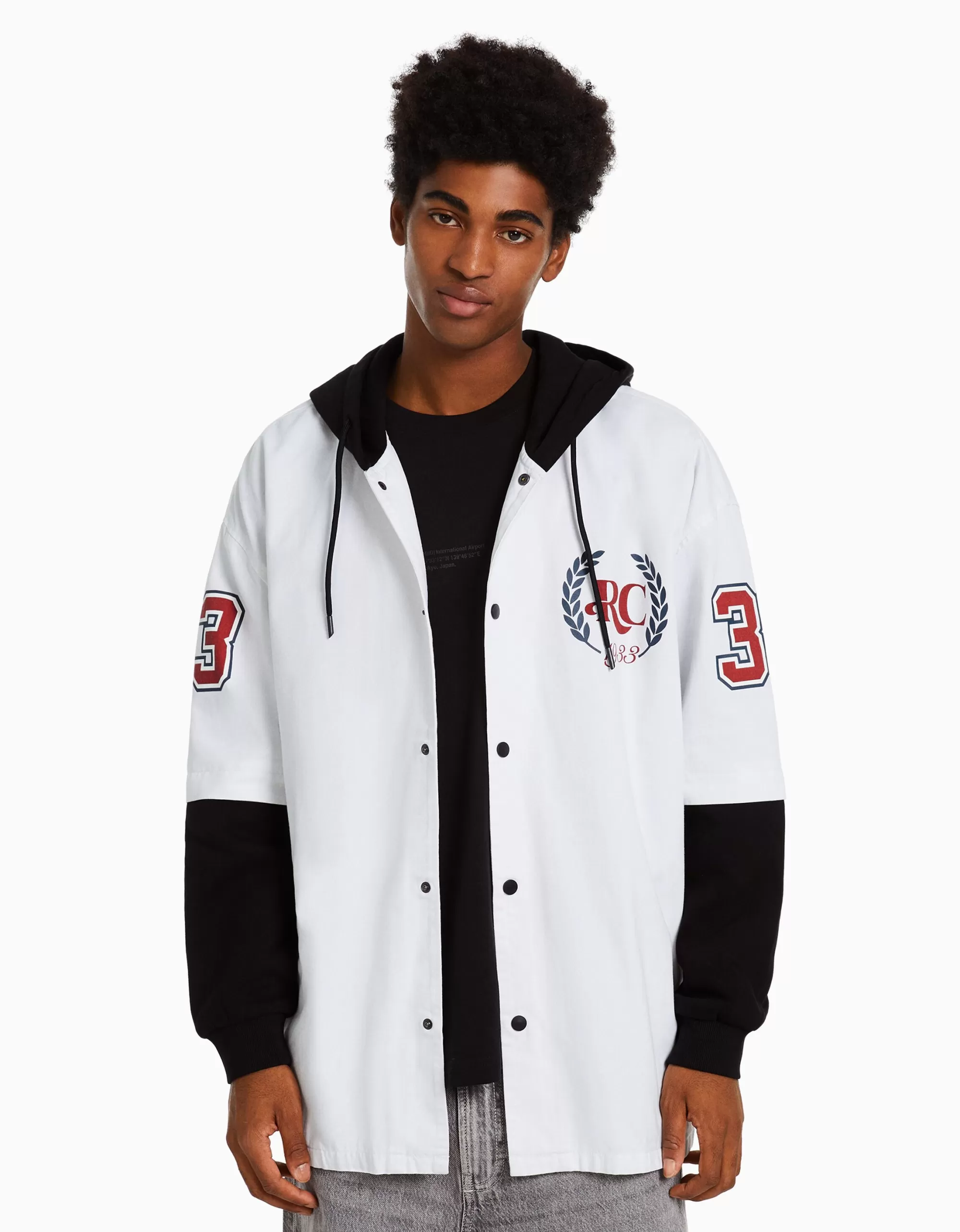 HOMBRE BERSHKA Sobrecamisa felpa hoodie manga larga