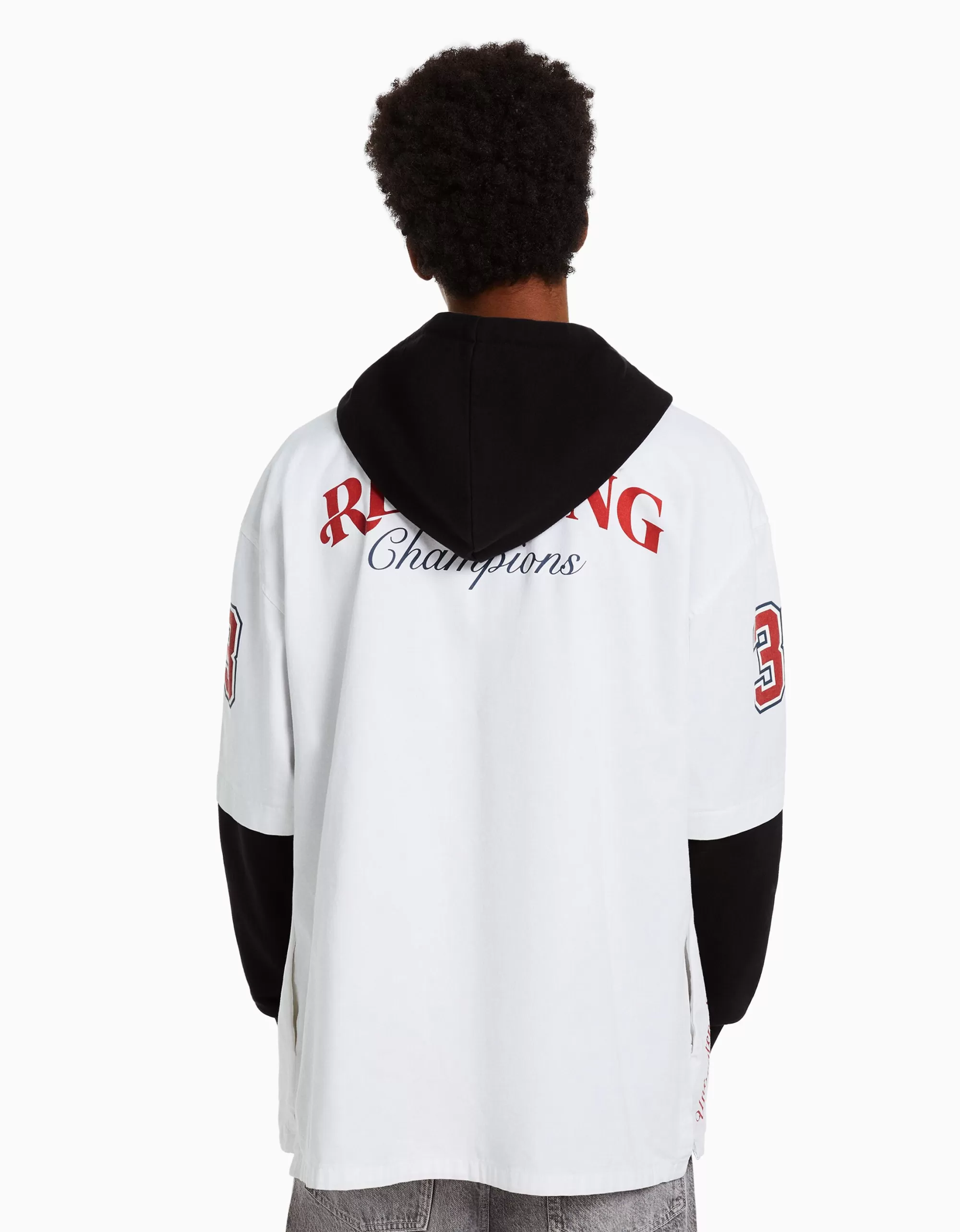HOMBRE BERSHKA Sobrecamisa felpa hoodie manga larga