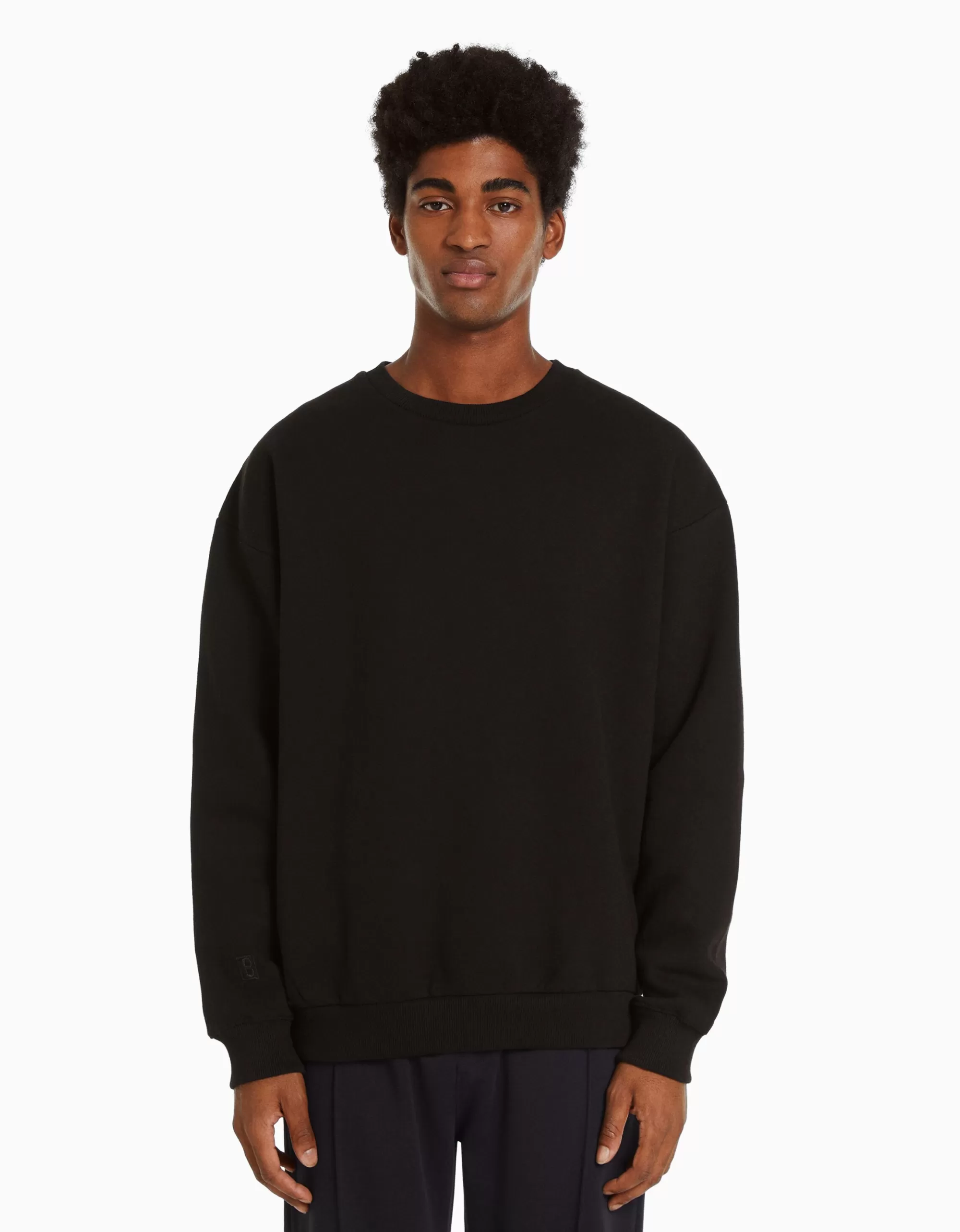 HOMBRE BERSHKA Sudadera cuello redondo oversize