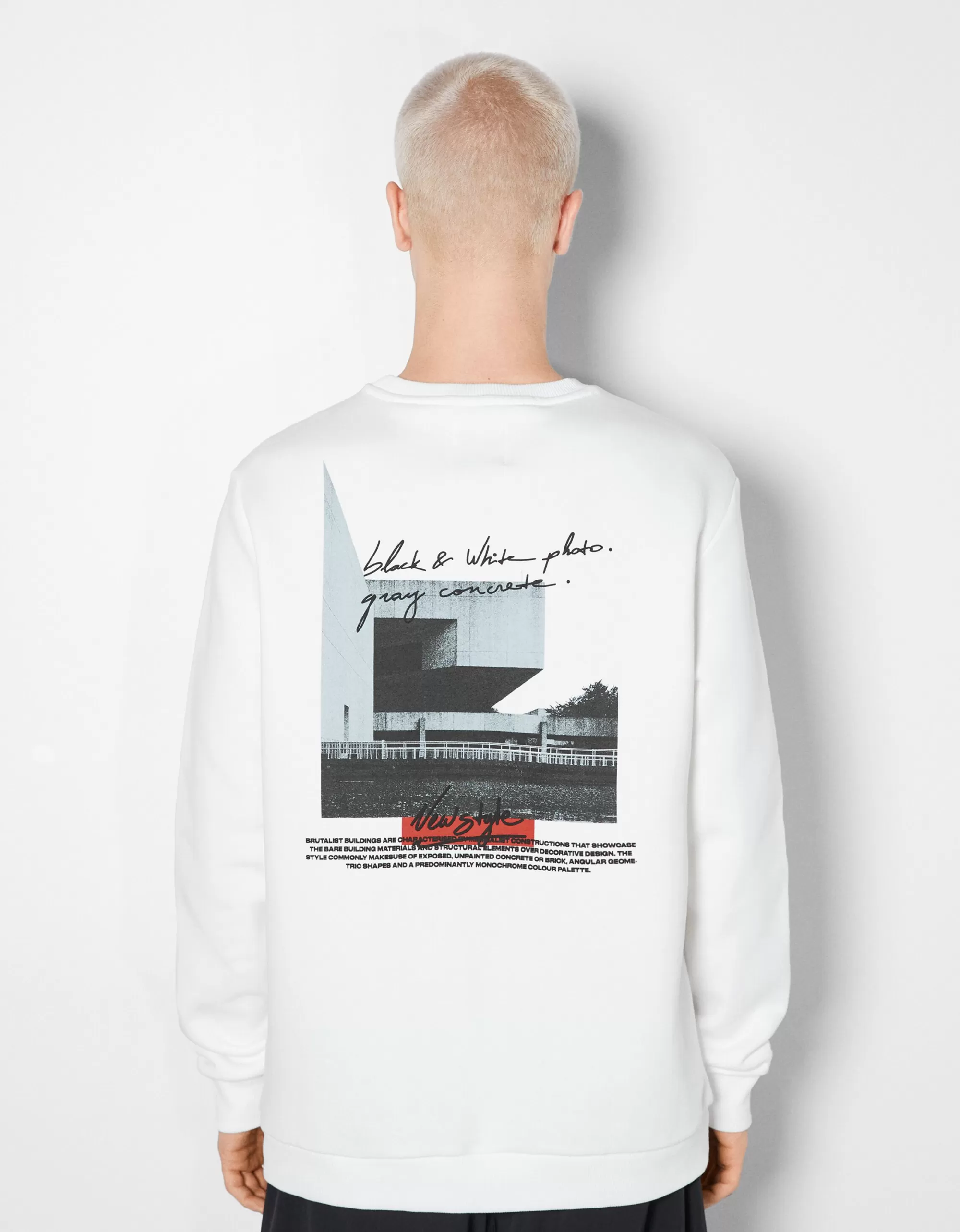 HOMBRE BERSHKA Sudadera easy fit print fotográfico