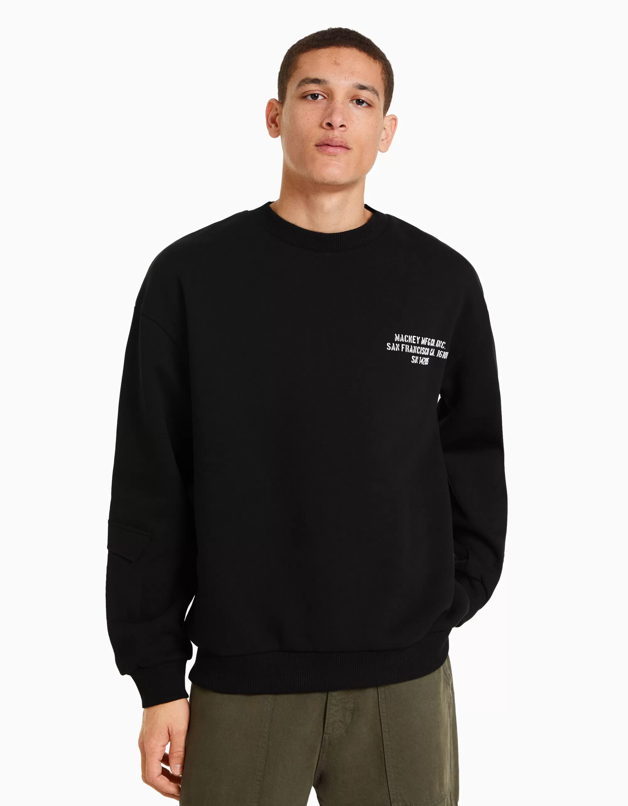 HOMBRE BERSHKA Sudadera oversize print