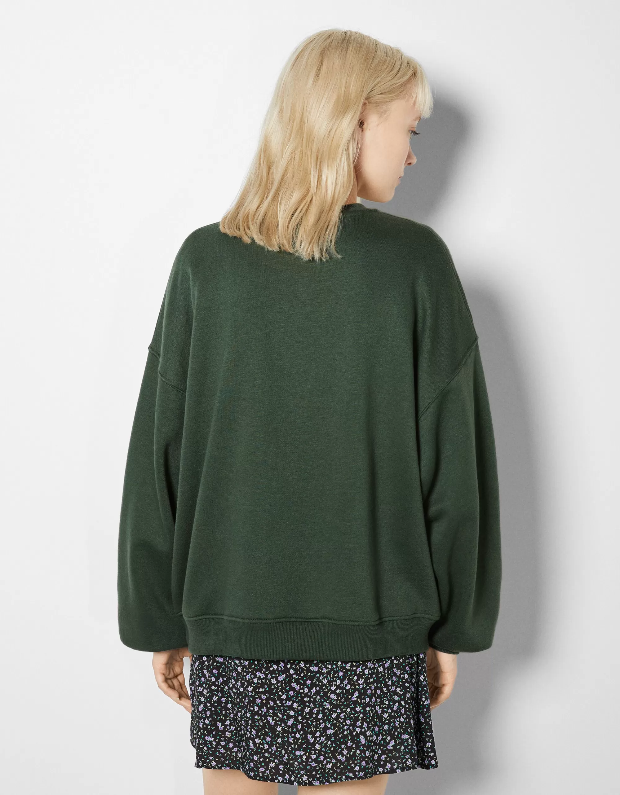 MUJER BERSHKA Sudadera oversize print