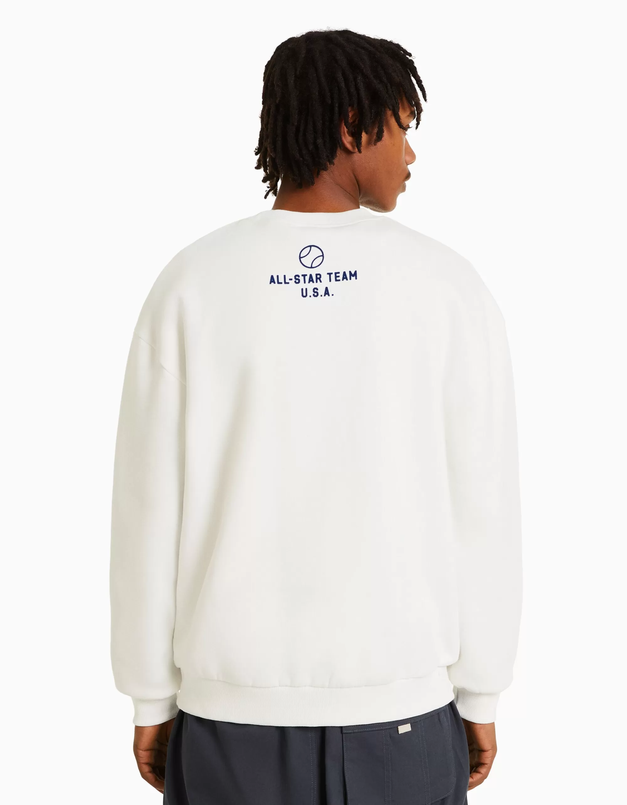 HOMBRE BERSHKA Sudadera oversize print