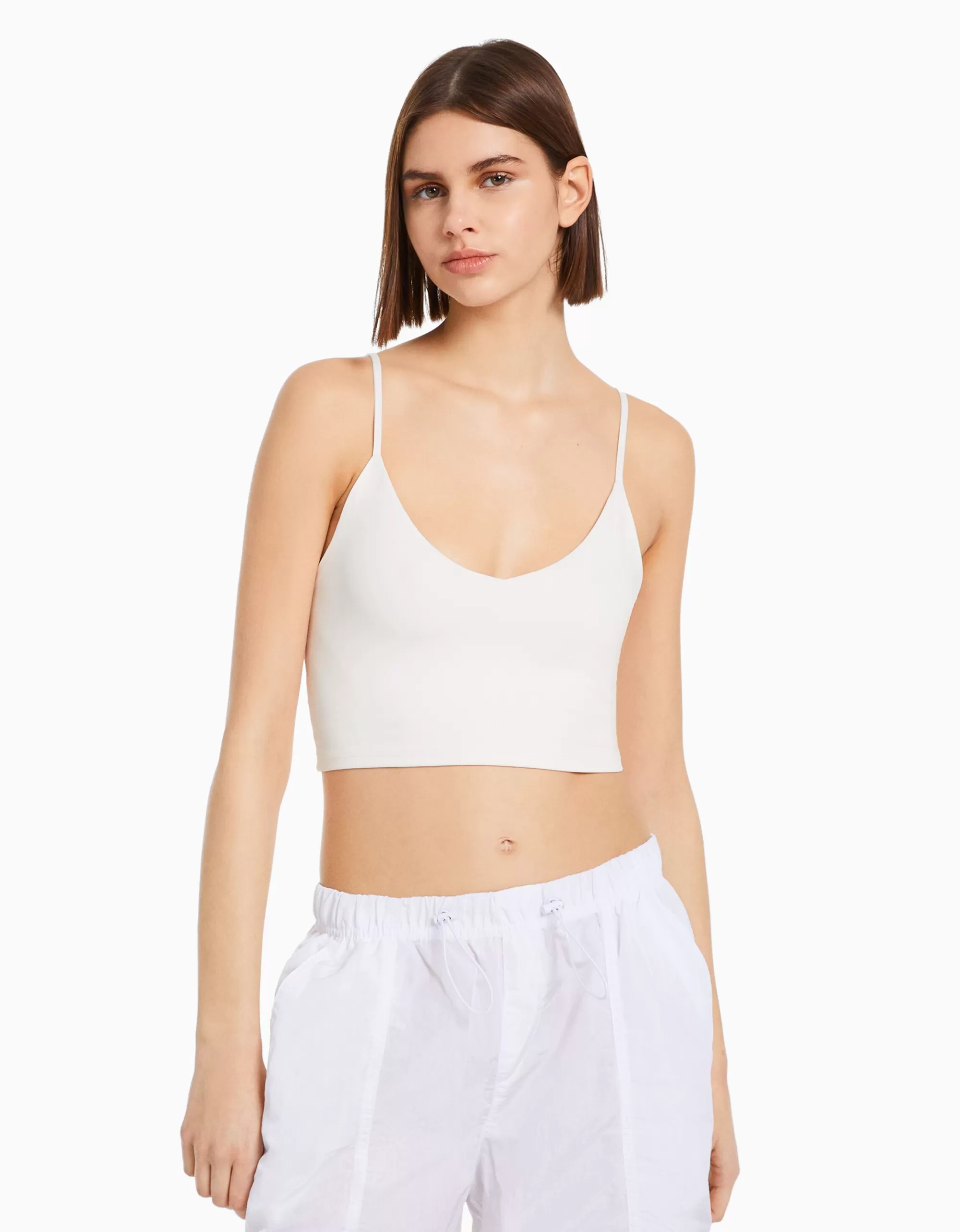 MUJER BERSHKA Top tirantes cropped