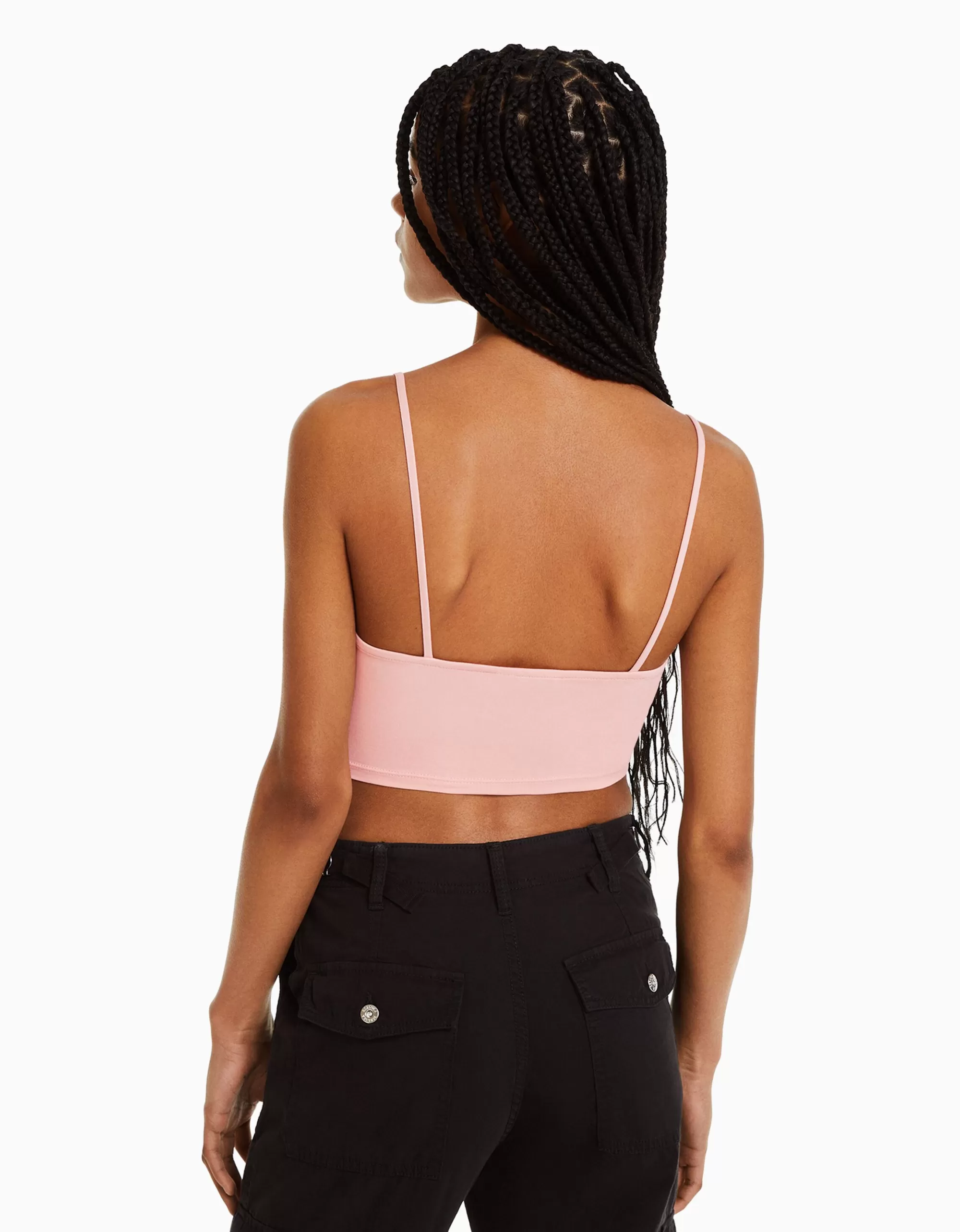 MUJER BERSHKA Top tirantes cropped