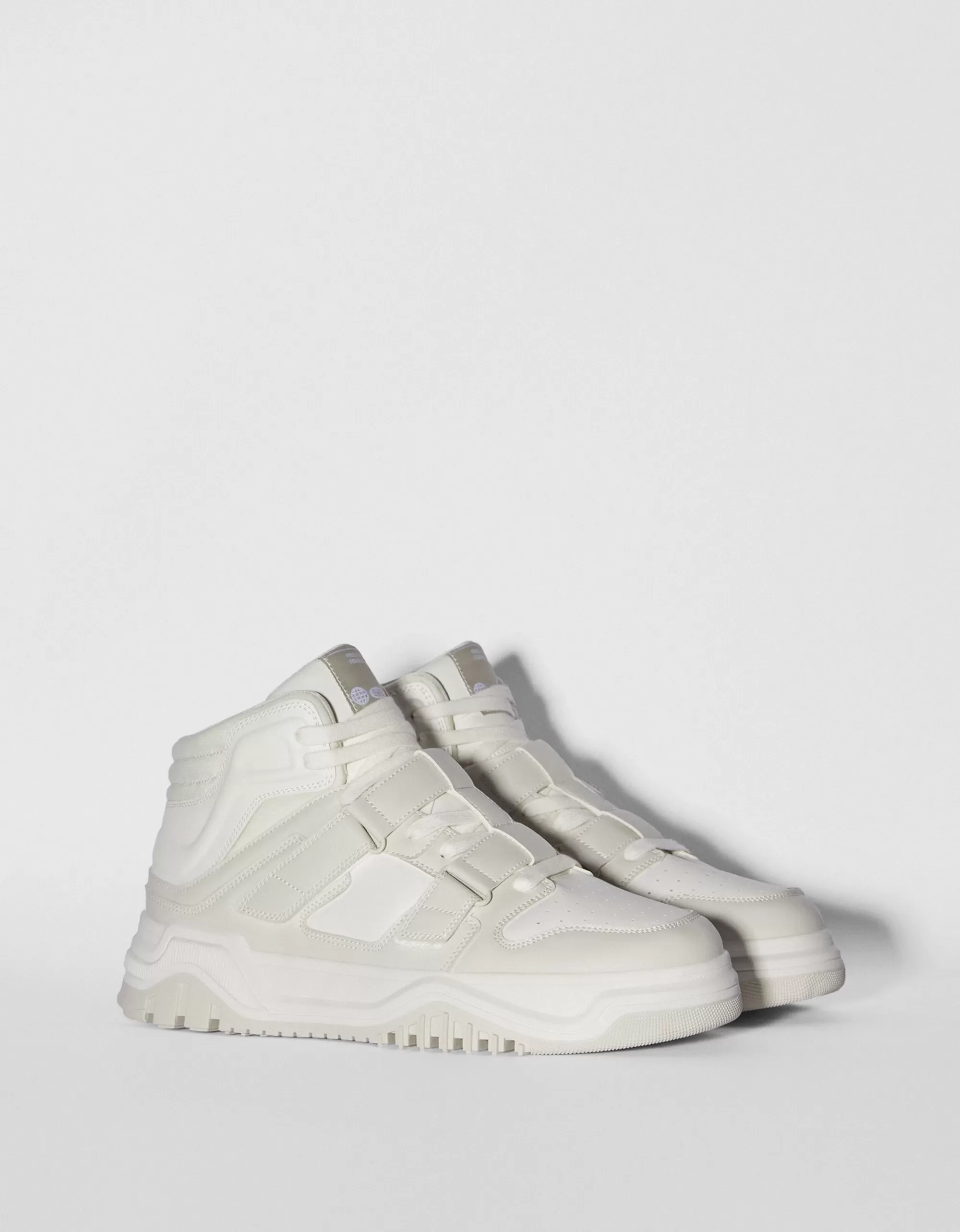 HOMBRE BERSHKA Zapatillas abotinadas detalle de tiras de quita y pon hombre